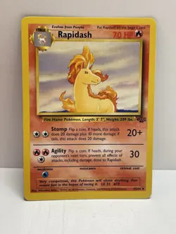 Pokemon TCG WOTC VTG MP Rapidash 44/64 Jungle Regular - Image 1