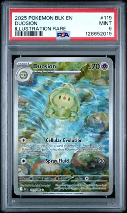 DUOSION #119 ILLUSTRATION RARE 2025 POKEMON BLK EN BLACK BOLT PSA 9 MINT - Image 1