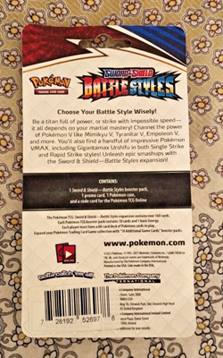 Pokemon TCG Battle Styles Booster Pack Arrokuda Brand New Sealed (SWSH093) 728192526978 - Image 2