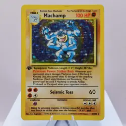 Pokemon TCG - Machamp 8/102 Base Set Holo Rare WOTC 1999 - Image 2