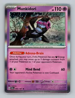 Munkidori 095/167 Holo Rare Twilight Masquerade Pokemon Scarlet & Violet - Image 1