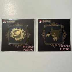 24k Gold Plated Pokemon Sticker (2023 Korean) - Gastly and Haunter Set - Image 1