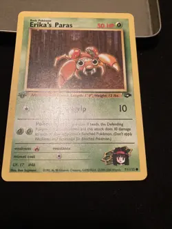 Erika's Paras 1st Edition 71/132 Gym Challenge Vintage WotC Pokemon - Image 2