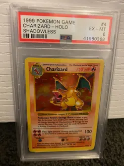 1999 Charizard Holo Shadowless Pokemon Game PSA 6 Ex-MT #4 - Image 2