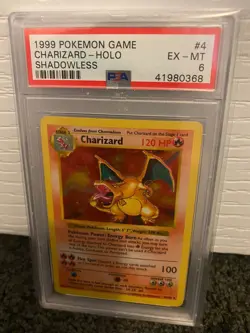 1999 Charizard Holo Shadowless Pokemon Game PSA 6 Ex-MT #4 - Image 3