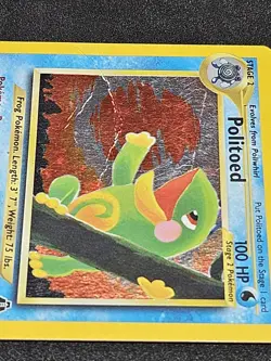 POLITOED 2001 POKEMON TCG NEO DISCOVERY RARE HOLO 8/75 POOR CONDITION WOTC DMG - Image 3