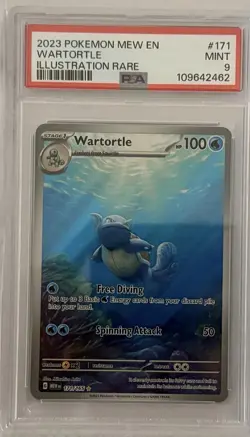 2023 POKEMON MEW EN-151 ILLUSTRATION RARE #171 WARTORTLE PSA 9 - Image 1