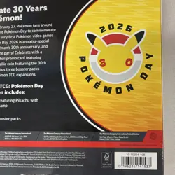 Pokemon TCG Pokemon Day 2026 Box with Pikachu Promo, Coin & 3 Booster Packs - Image 2