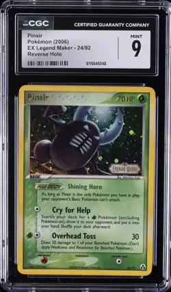 2006 POKEMON EX LEGEND MAKER REVERSE HOLO #24 PINSIR CGC 9 - Image 1