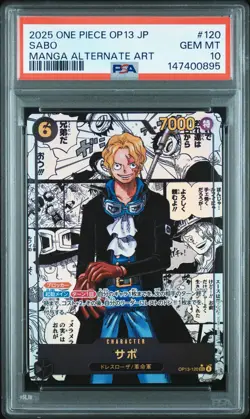 2025 ONE PIECE JAPANESE OP13-CARRYING ON HIS WILL #120 SABO MANGA ALT ART - Image 1