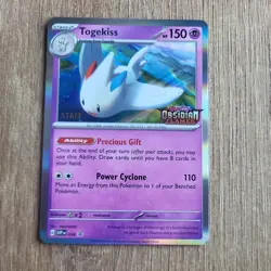 Pokemon Card Togekiss SVPEN 038 Obsidian Flames Stamped Staff Promo - Image 1