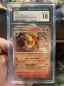 Flareon Pokemon 2025 Black Star Promo 167 Prismatic Evolutions CGC 10 GEM MINT - Image 1