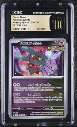 FLUTTER MANE Surging Sparks Reverse Holo #096 CGC Pristine 10 Pokemon - Image 1