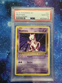 Mewtwo 51/108 Pokemon 2016 XY Evolutions Regular PSA 10 GEM MINT POP 889 #51 - Image 1