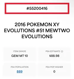 Mewtwo 51/108 Pokemon 2016 XY Evolutions Regular PSA 10 GEM MINT POP 889 #51 - Image 3