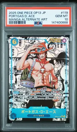 PSA 10 One Piece Portgas.D.Ace Manga SEC OP13-119 Carrying On His Will JPN - Image 1
