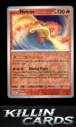Reverse Holofoil Moltres 146/165 Pokemon Rare SV: Scarlet & Violet 151 Card NM - Image 1