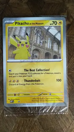 Pokemon X Natural History Museum Promo Card Pikachu At The Museum + bonus book - Image 2