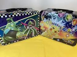 Empty Pokemon Colllector Chests Lot Of 2 Lunch Box Shaped Storage Pikachu - Image 1
