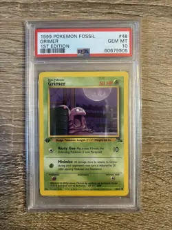 1999 POKEMON FOSSIL GRIMER #48 1ST EDITION PSA Gem Mint 10 - Image 1