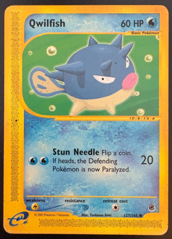 Pokemon Qwilfish 127/165 Expedition Base Set MP - Image 1