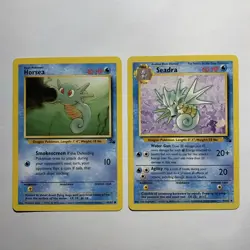 Seadra 42/62 & Horsea 49/62 Fossil Pokemon TCG WotC 1999 (B) - Image 1