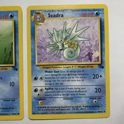 Seadra 42/62 & Horsea 49/62 Fossil Pokemon TCG WotC 1999 (B) - Image 3