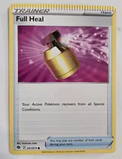 Pokemon Full Heal 051/073 Champion's Path Crimped Error Card - Image 1