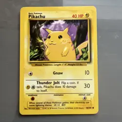 Pikachu Pokemon Card Yellow Cheeks Base Set English 1999 58/102 - Image 1