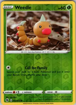 Weedle 02/73 Champion's Path Pokemon TCG LP-NM - Image 1