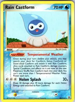 Rain Castform 26/113 Delta Species Pokemon TCG LP Normal - Image 1