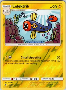 Eelektrik 45/147 SM - Burning Shadows Pokemon NM/LP Reverse Holo - Image 1