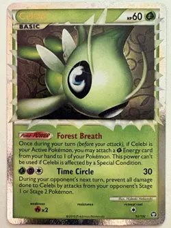 Pokemon TCG Celebi Prime Holo Ultra Rare Card HS-Triumphant 92/102 NM Condition - Image 1