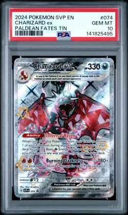2024 POKEMON SVP EN-SV BLACK STAR PROMO PALDEAN FATES TIN CHARIZARD EX PSA 10 - Image 1