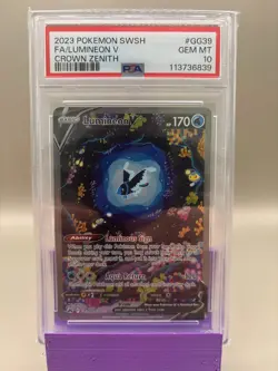 PSA 10 GEM Mint -Lumineon V #GG39 Pokemon Crown Zenith, Graded - Image 1
