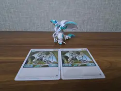 Bakugan Dragonoid Ultra B500 White Haos Battle Planet Toy Action Figure 2 cards - Image 1