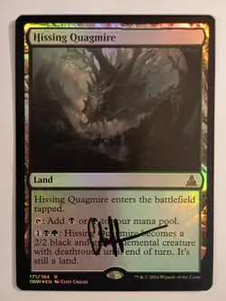 Magic The Gathering - 1x Signed Foil Hising Quagmire (mtg) Oath of the Gatewatch - Image 1