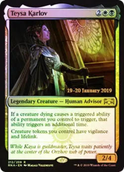 Light Play x 1 Teysa Karlov - Foil - Prerelease Promo Ravnica Allegiance Variant - Image 1
