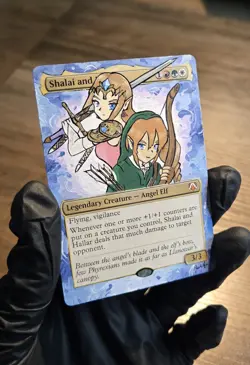 MTG Hand Painted Alter: Link And Zelda as Shalai And Hallar - Image 2