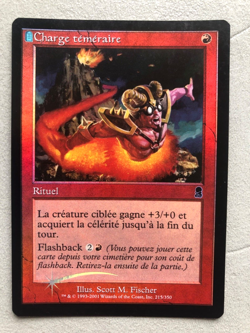 Mtg Carte Magic Odyssey Reckless Charge FOIL French Fr LP/MP - Image 1