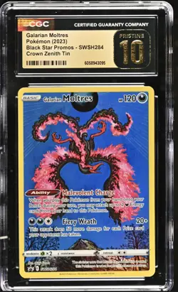 Pokemon Galarian Moltres SWSH284 Black Star Promo CGC 10 Pristine Not PSA 10 - Image 1