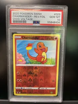 2020 Pokemon Sword & Shield - Vivid Voltage Reverse Foil Charmander PSA 10 - Image 1