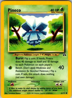 Pineco 61/75 Neo Discovery Pokemon TCG LP - Image 1