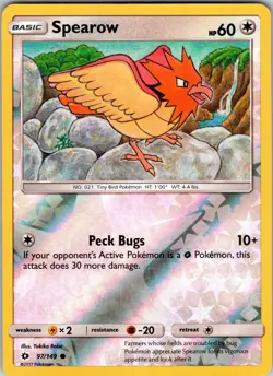 Spearow 97/149 SM Base Set Pokemon TCG LP - Image 1