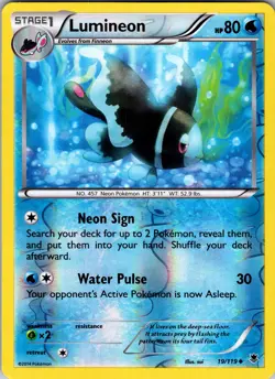 Lumineon 19/119 XY - Phantom Forces Pokemon TCG LP - Image 1