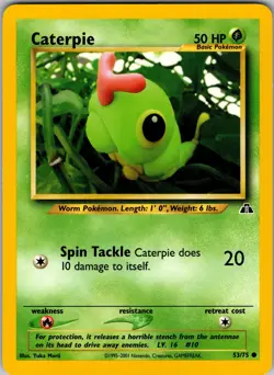 Caterpie 53/75 Neo Discovery Pokemon TCG LP - Image 1
