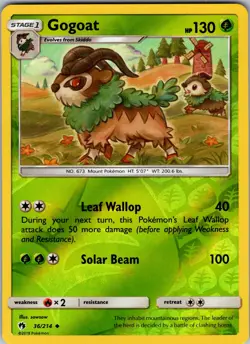 Gogoat 36/214 SM - Lost Thunder Pokemon TCG LP-NM - Image 1