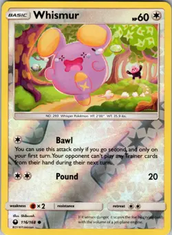 Whismur (116) 116/168 SM - Celestial Storm Pokemon TCG LP-NM - Image 1
