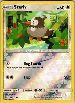 Starly 81/111 SM - Crimson Invasion Pokemon TCG LP-NM - Image 1