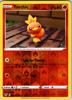 Torchic 022/189 SWSH03: Darkness Ablaze Pokemon NM Reverse Holo - Image 1